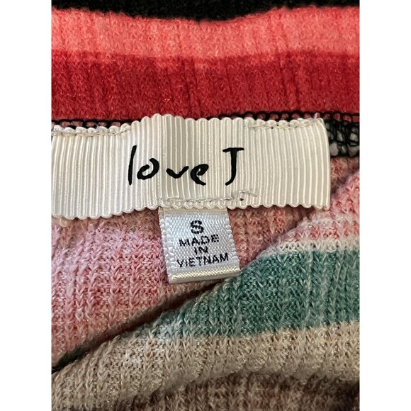 Love J Dress Womens Small Multicolor Striped Ribbed Knit Bodycon Button Front - Picture 5 of 7